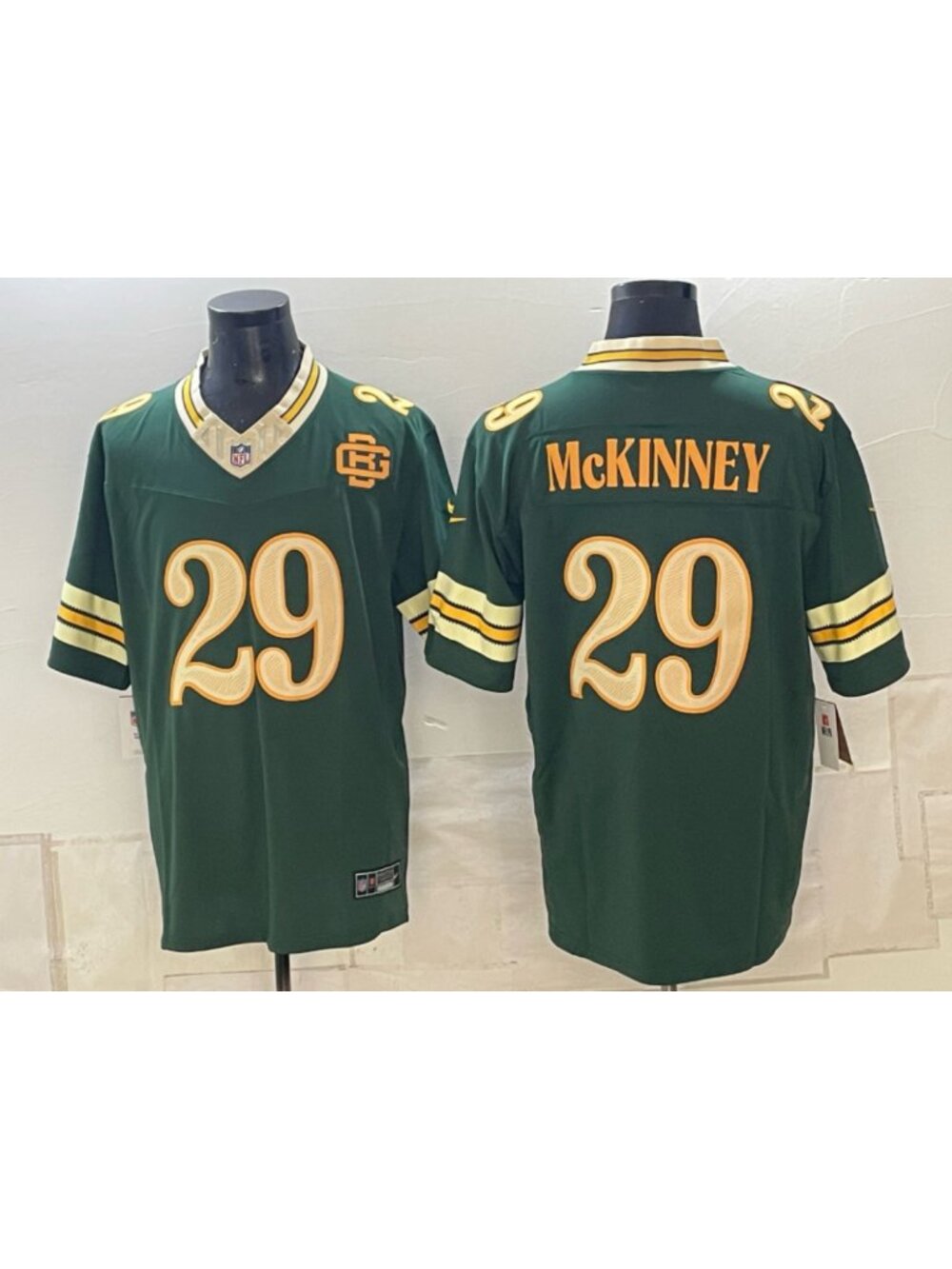 Xavier McKinney Green Jersey vapor Stitched